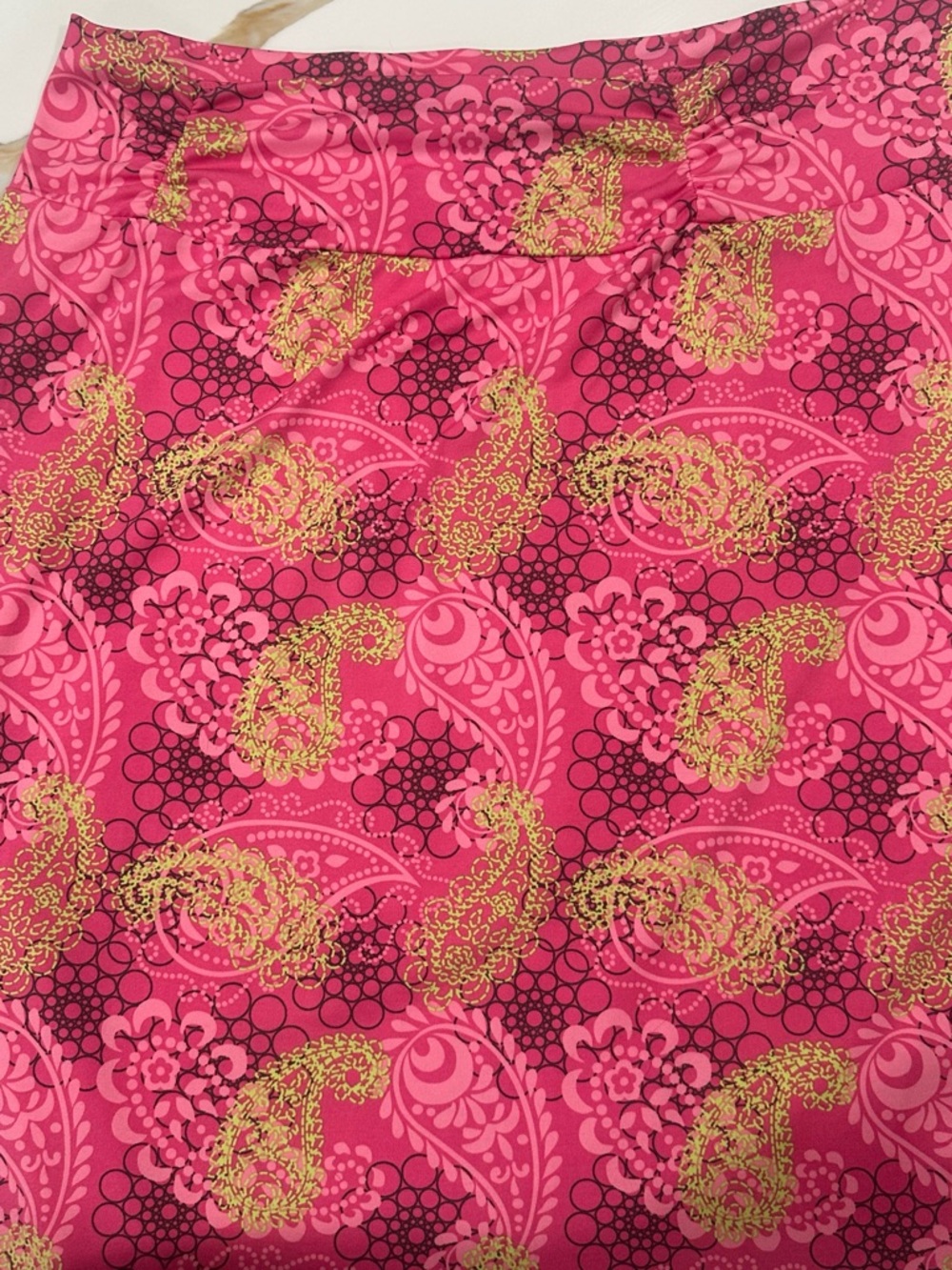 Tranquility by Colorado Clothing Pink and Gold Paisley Midi Skirt